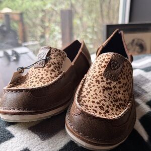Ariat Women's Cruiser Leopard Print and Brown Flats